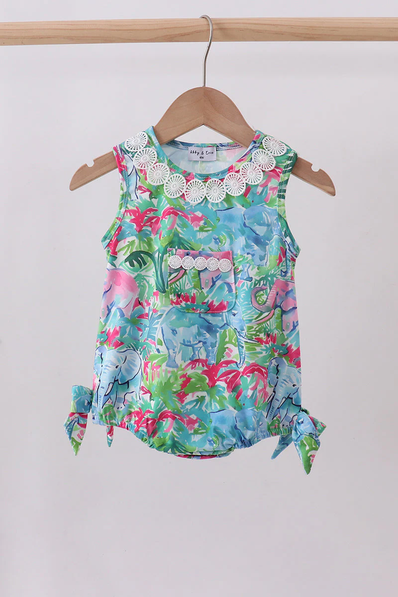 Green tropical garden bow bubble