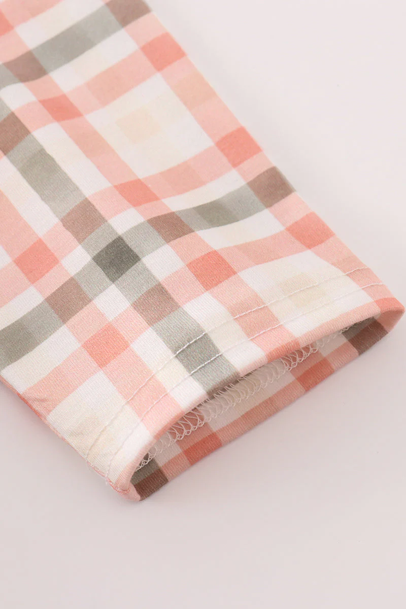 Green watercolor plaid mom&me dress - Image 8