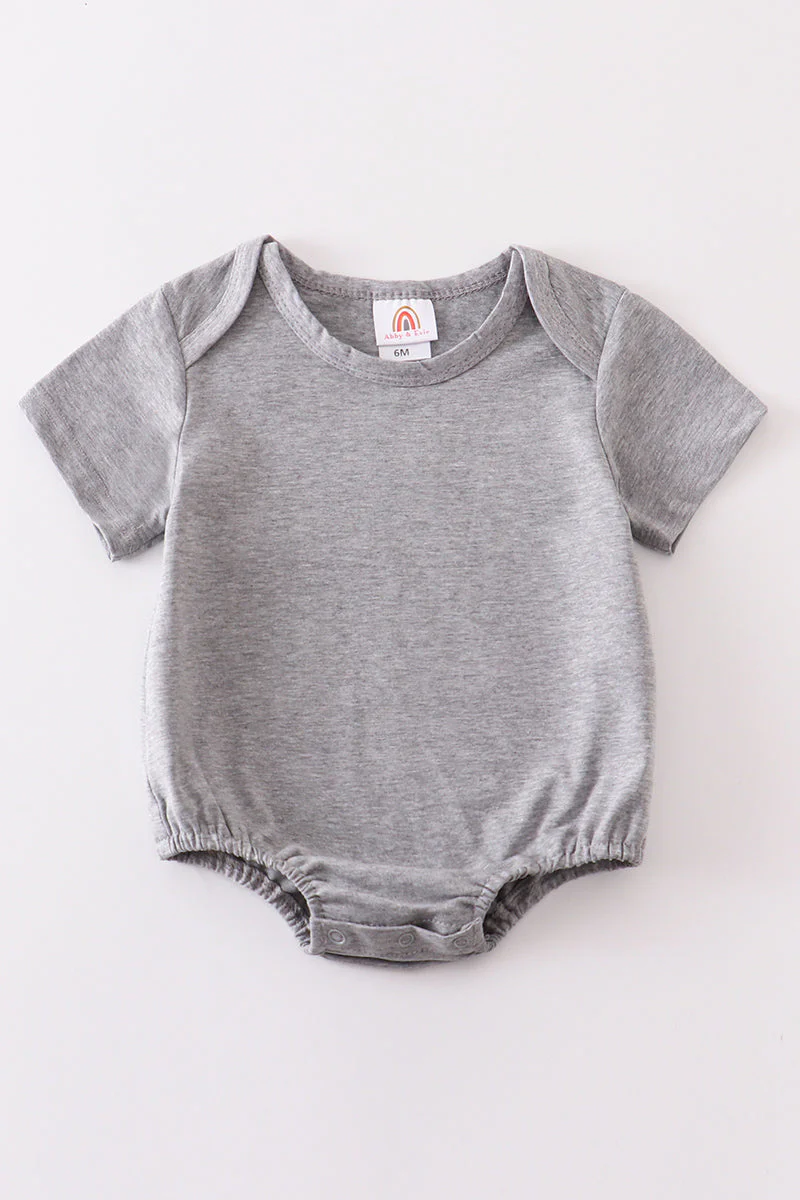 Gray blank basic t-shirt Adult Kids and baby bubble - Image 2