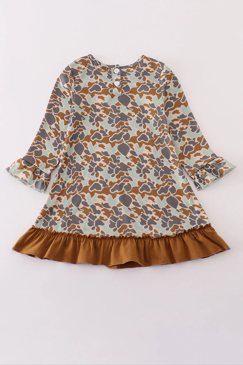 Halloween camouflage applique ruffle dress - Image 4