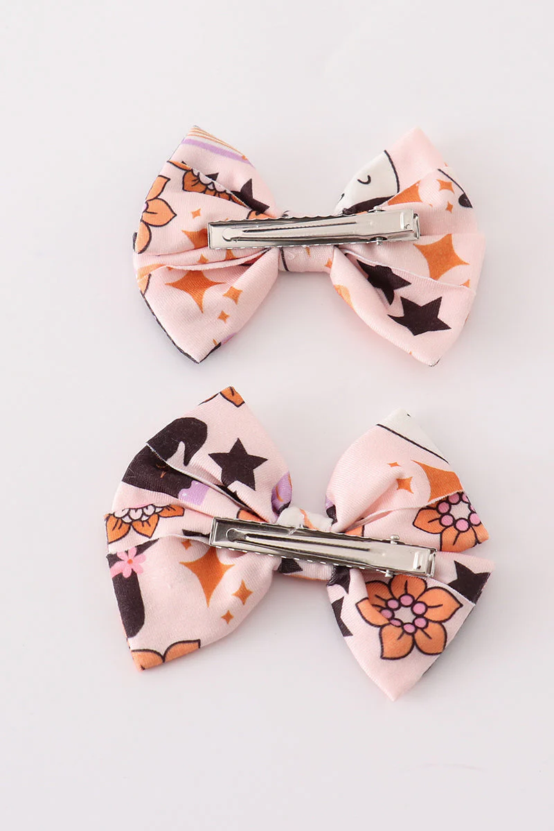 Happy halloween piggie hair bow - Image 3