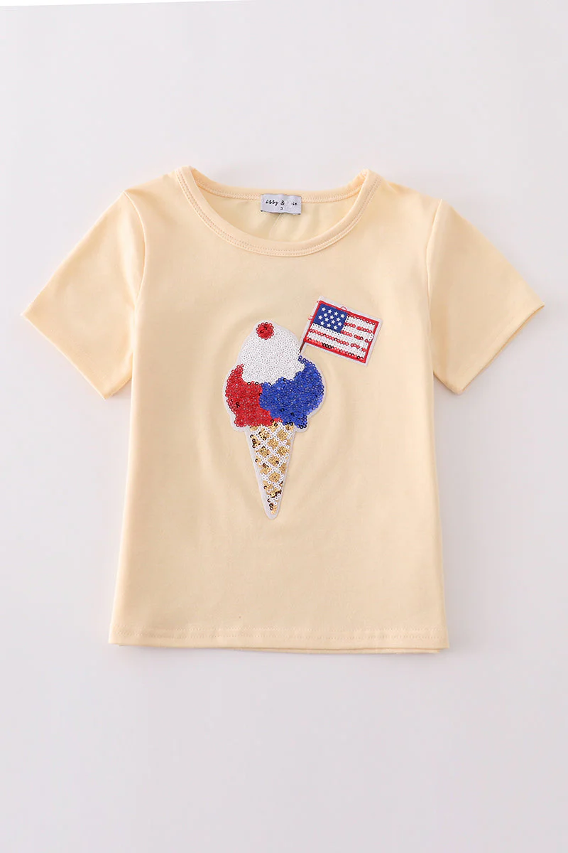 Ice cream flag sequin mom&me top - Image 2