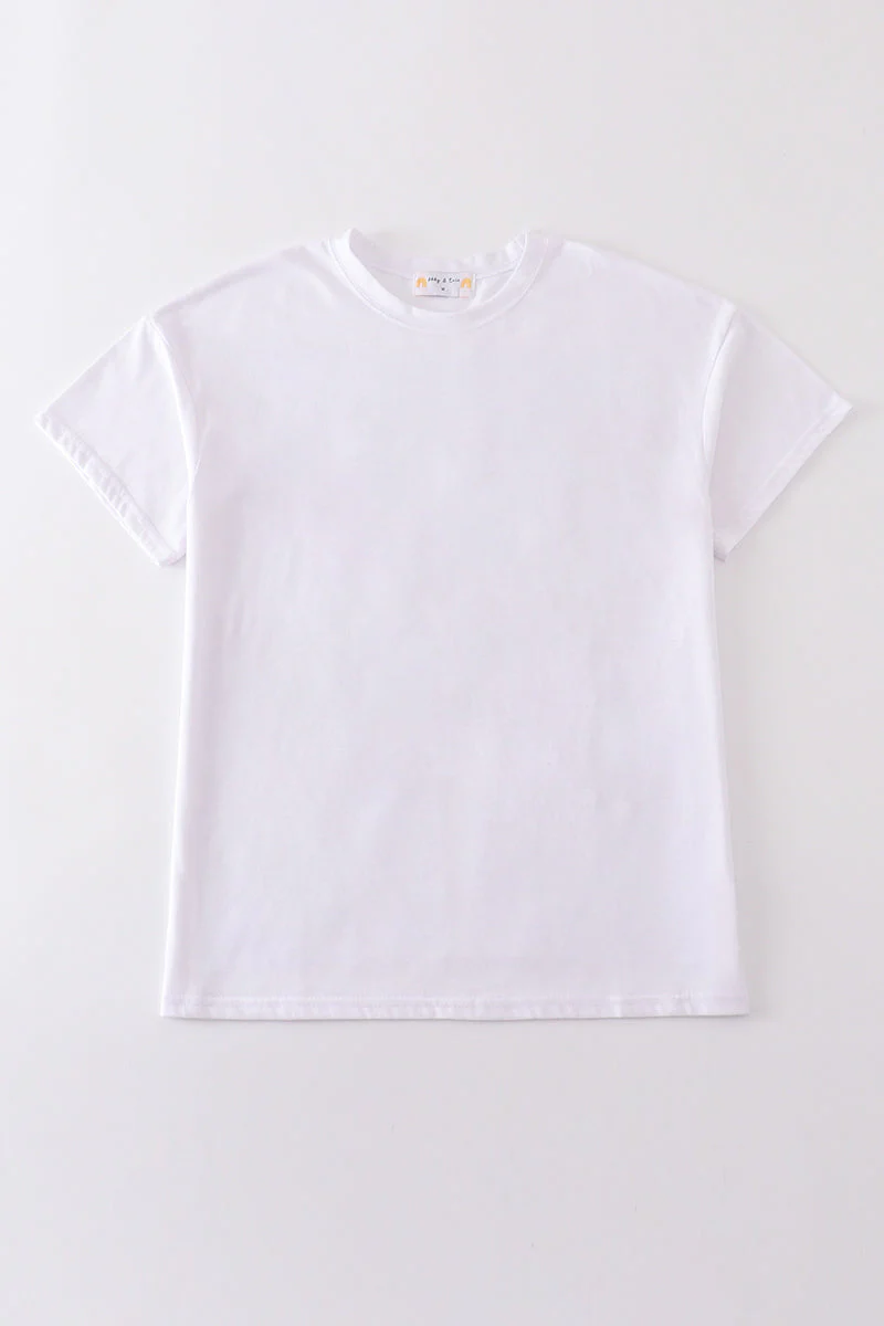 Premium Ivory basic T-shirt Kids and adult - Image 10
