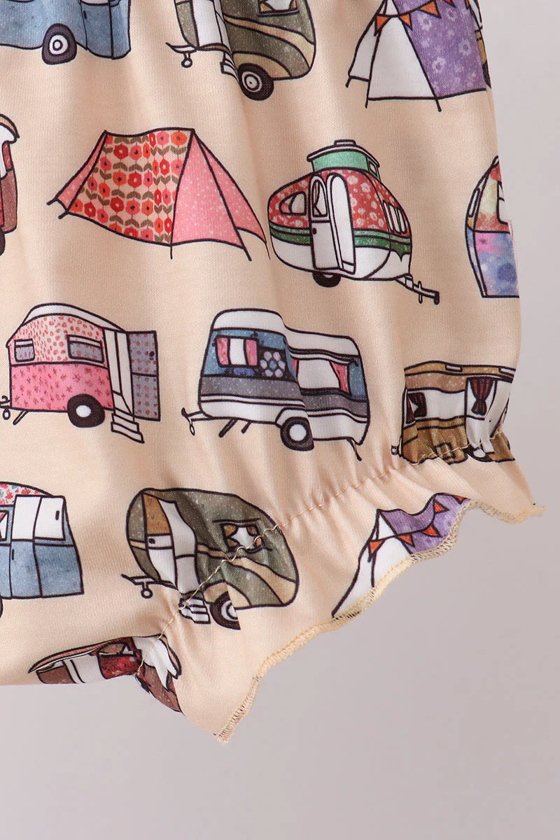 Khaki camper applique bow bloomer set - Image 3