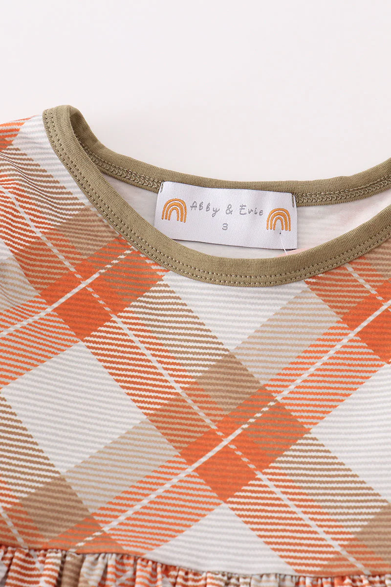 Khaki gingham mom&me dress - Image 3