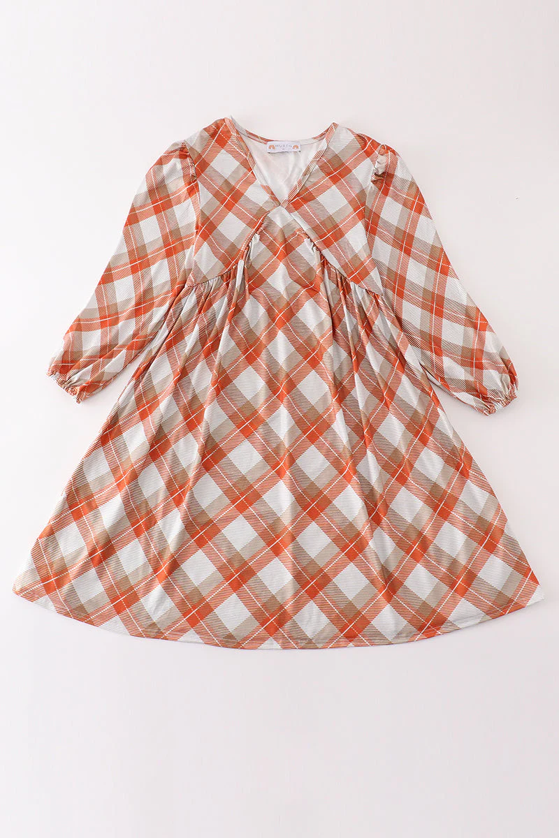 Khaki gingham mom&me dress - Image 7