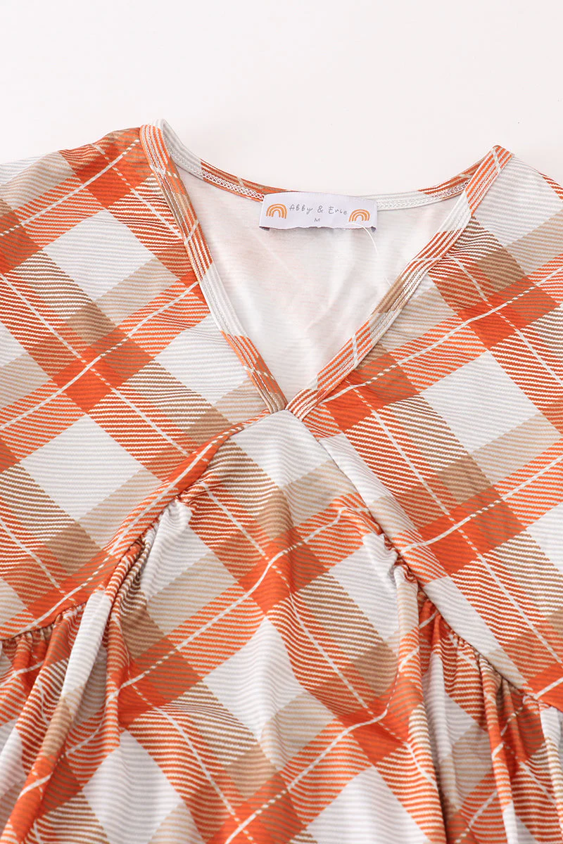 Khaki gingham mom&me dress - Image 8