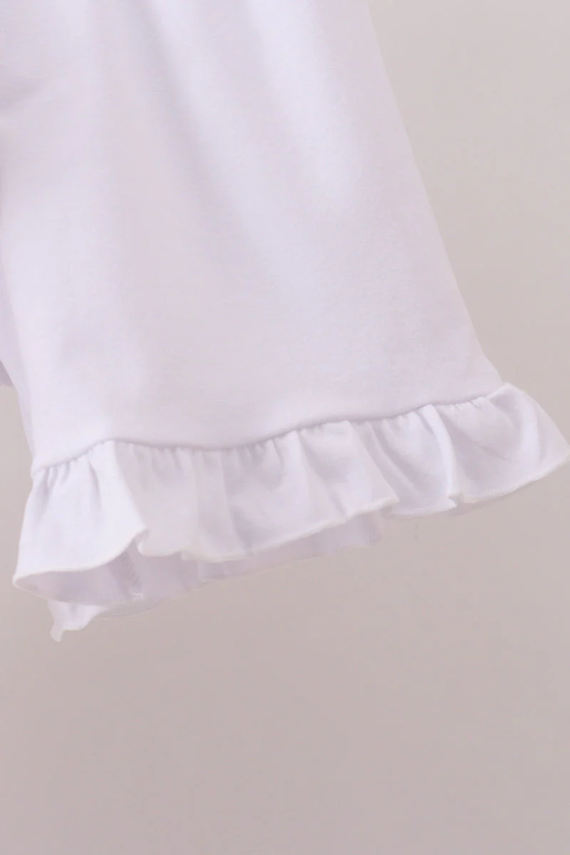 Khaki Puppy Smocked Ruffle Shorts Set - Image 4