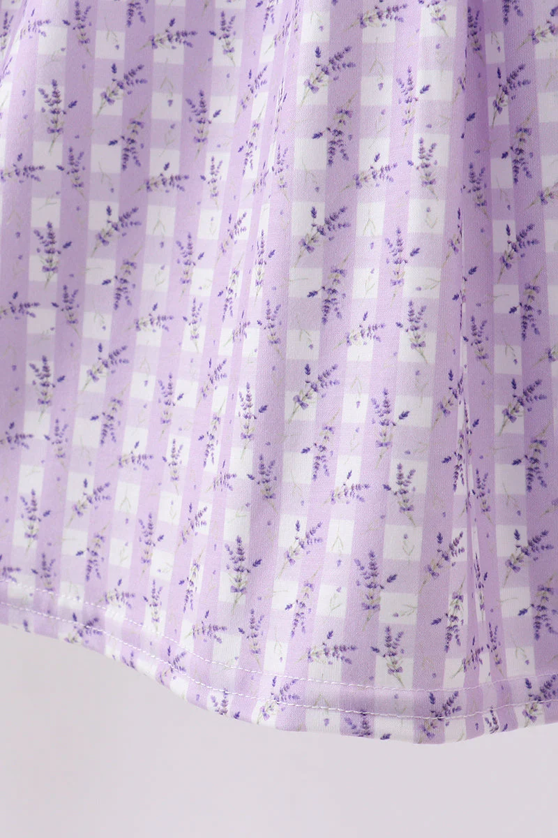 Lavender floral smocked ruffle dress - Image 3