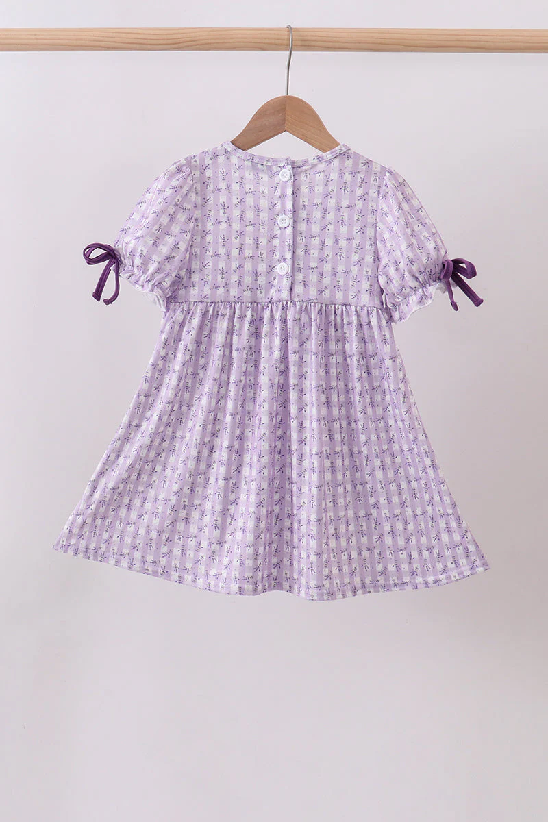 Lavender floral smocked ruffle dress - Image 5