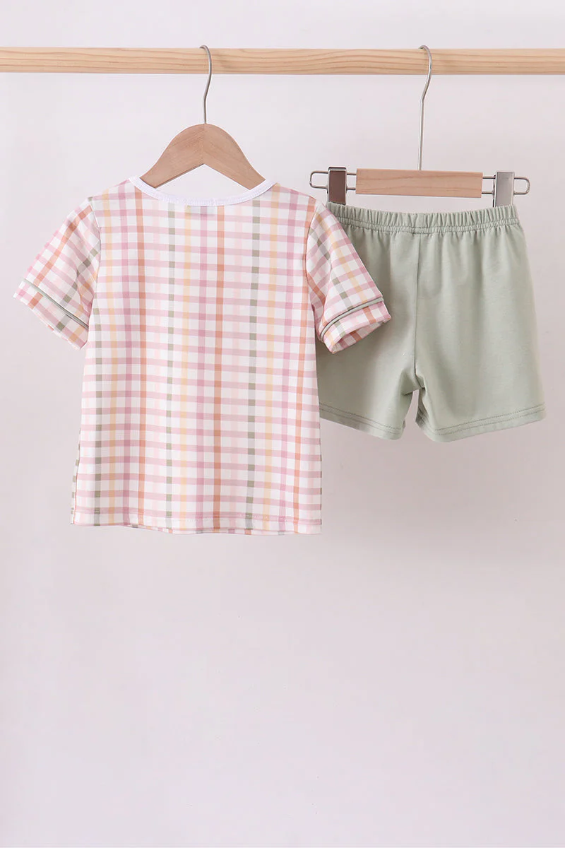 Lawb of god applique plaid shorts set - Image 5
