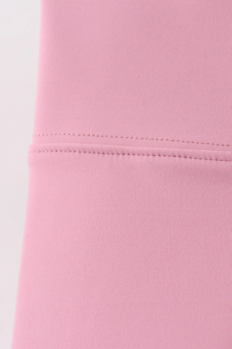Lilac Scalloped Yoga Active Leggings - Image 3