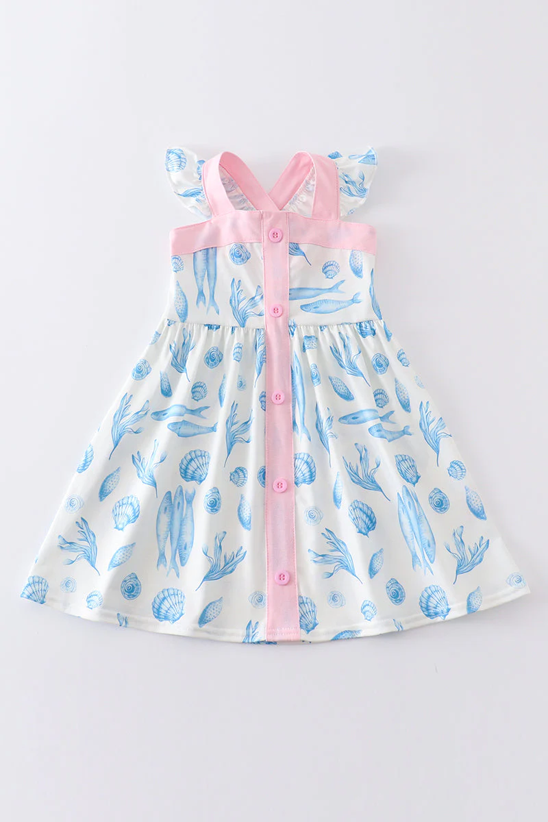 Marine creature print dress mom & me - Image 10