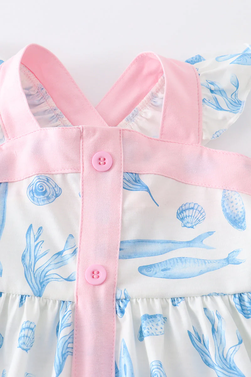 Marine creature print dress mom & me - Image 11