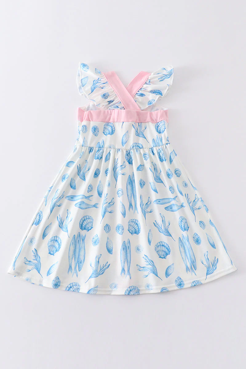 Marine creature print dress mom & me - Image 14