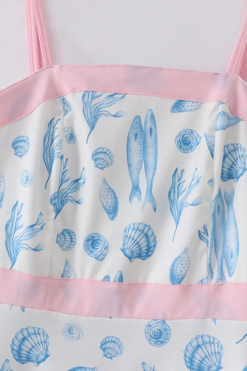 Marine creature print dress mom & me - Image 6