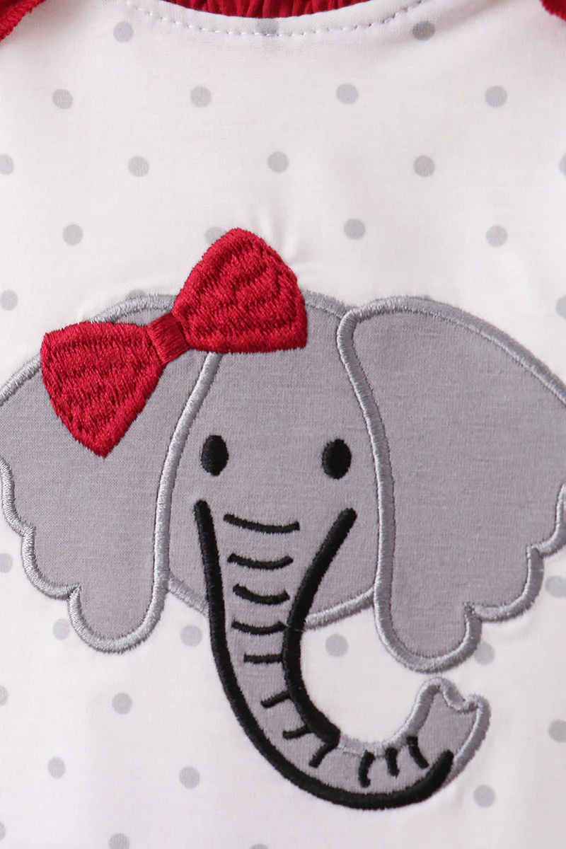 Maroon Alabama Elephant Applique Bloomer Set - Image 2