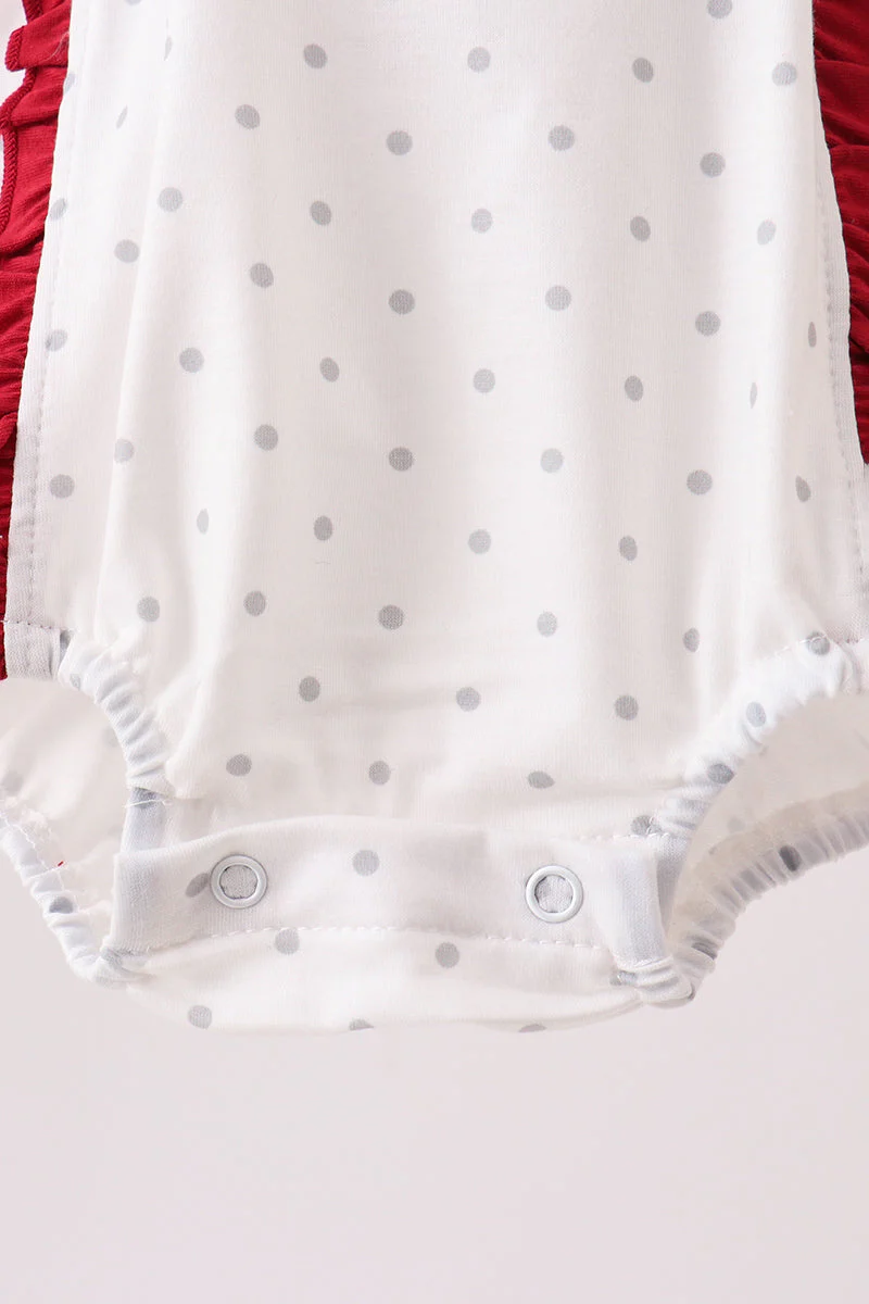 Maroon Alabama Elephant Applique Ruffle Bubble - Image 3