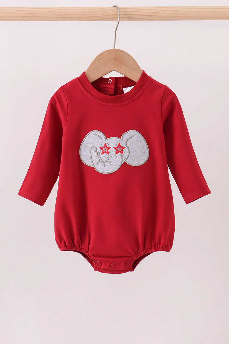 Maroon elephant Alabama football applique bubble
