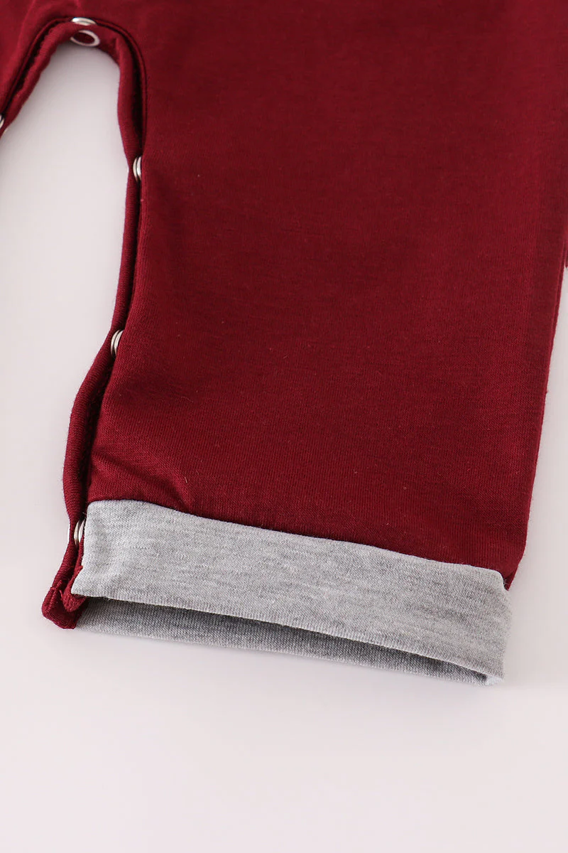 Maroon Mississippi embroidery romper - Image 3
