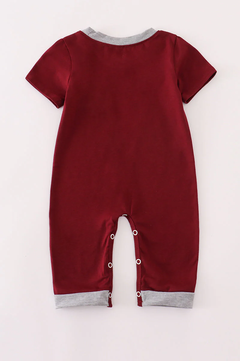 Maroon Mississippi embroidery romper - Image 5