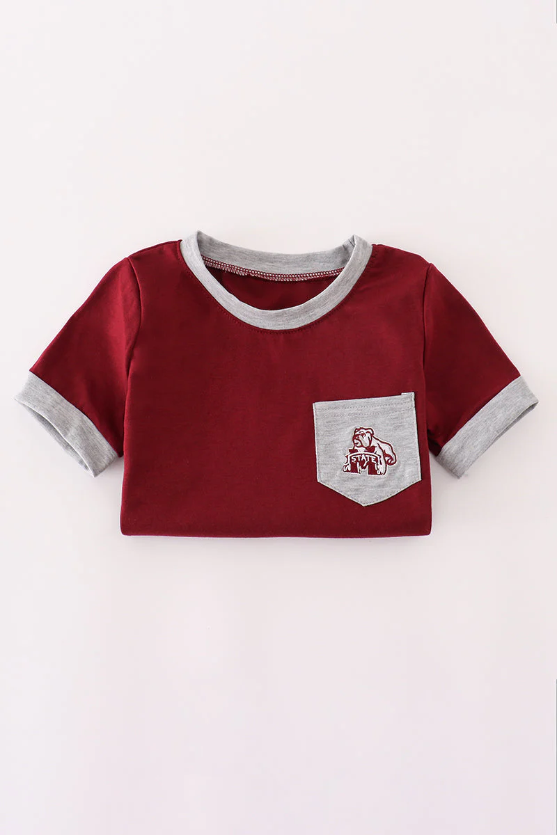 Maroon Mississippi embroidery top - Image 5