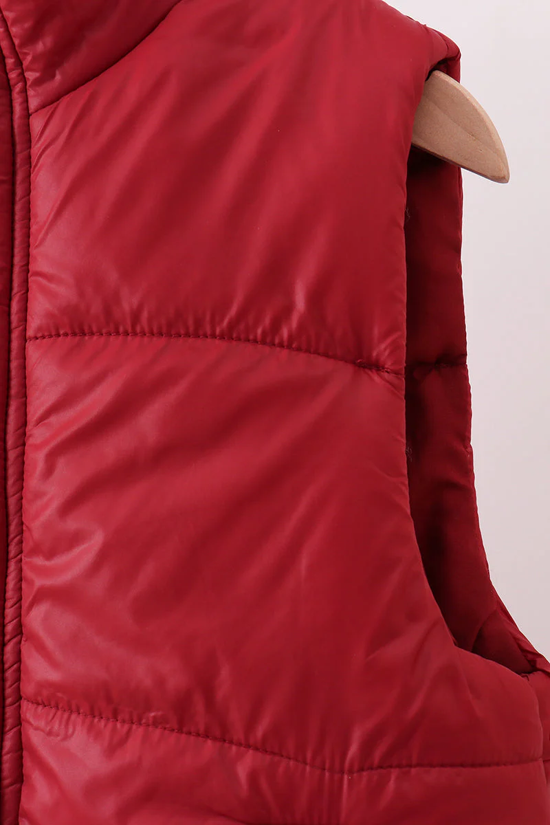 Maroon mom&me puffer vest - Image 3