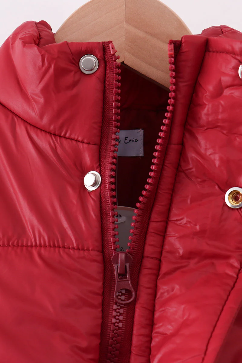 Maroon mom&me puffer vest - Image 4