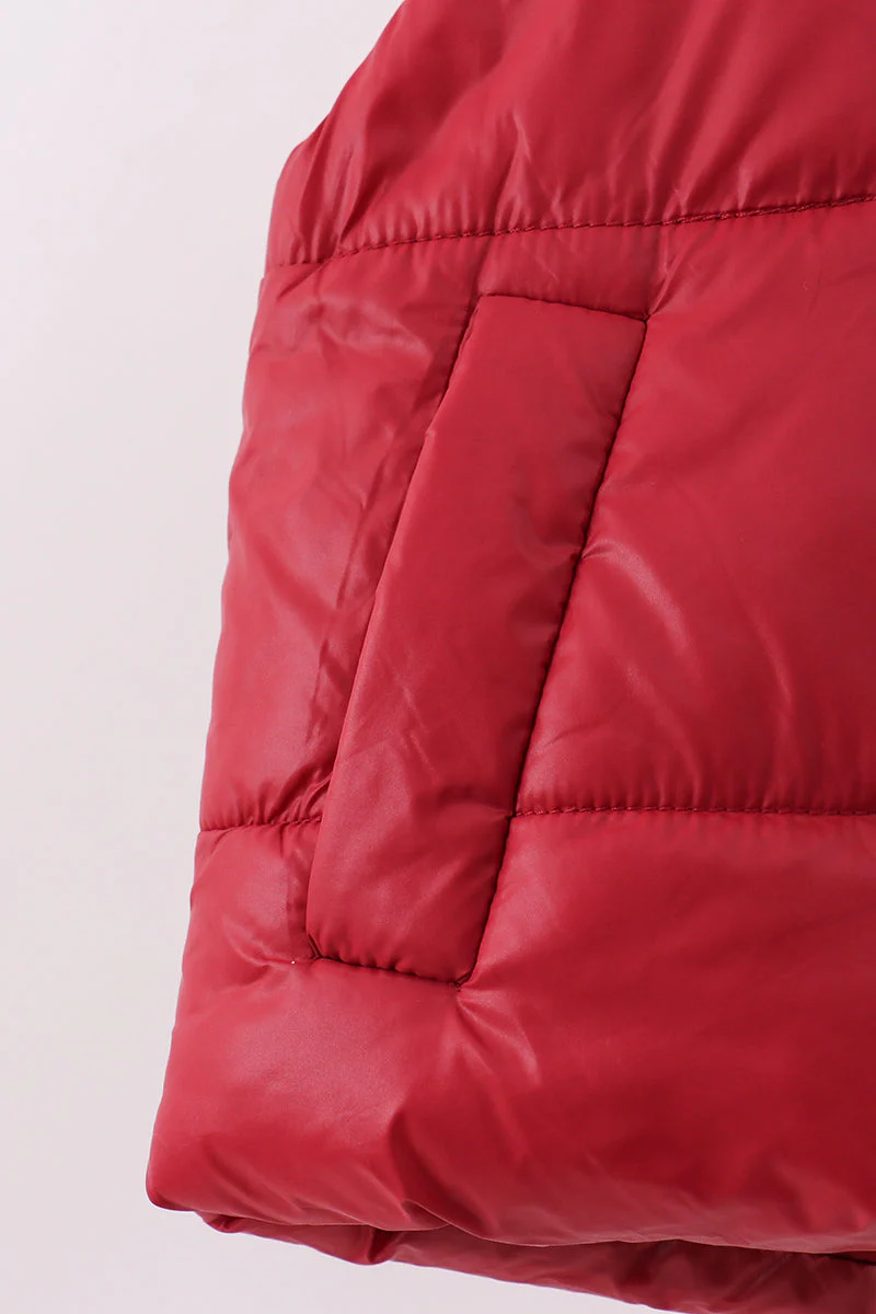 Maroon mom&me puffer vest - Image 5