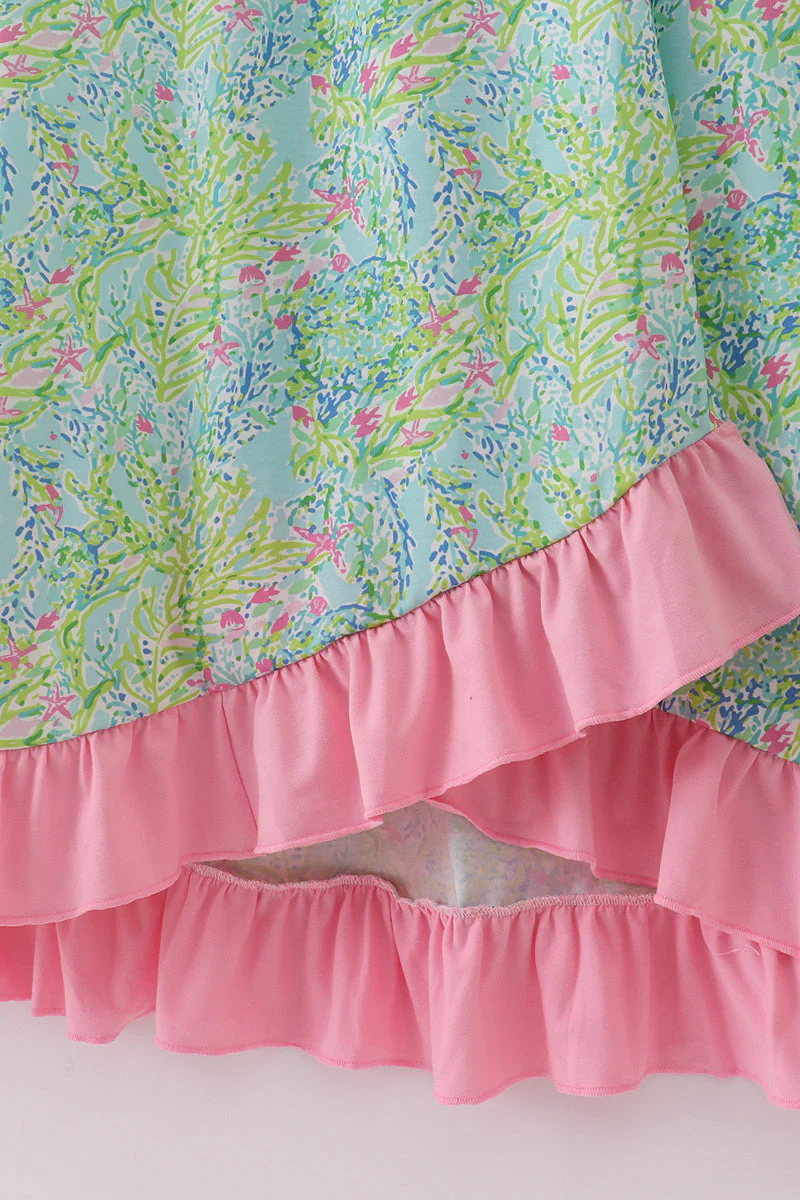 Meadow breeze print adult ruffle dress - Image 3