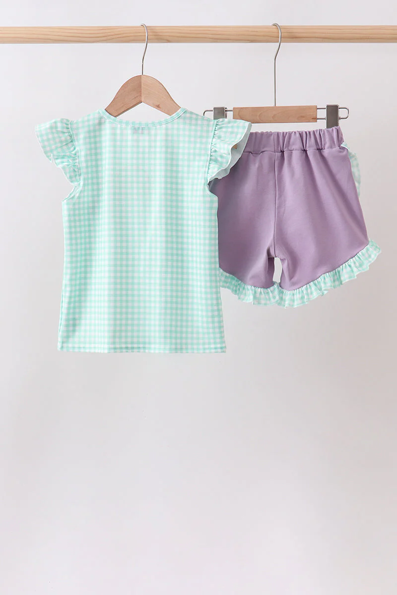 Mint Puppy Plaid Embroidered Set - Image 2