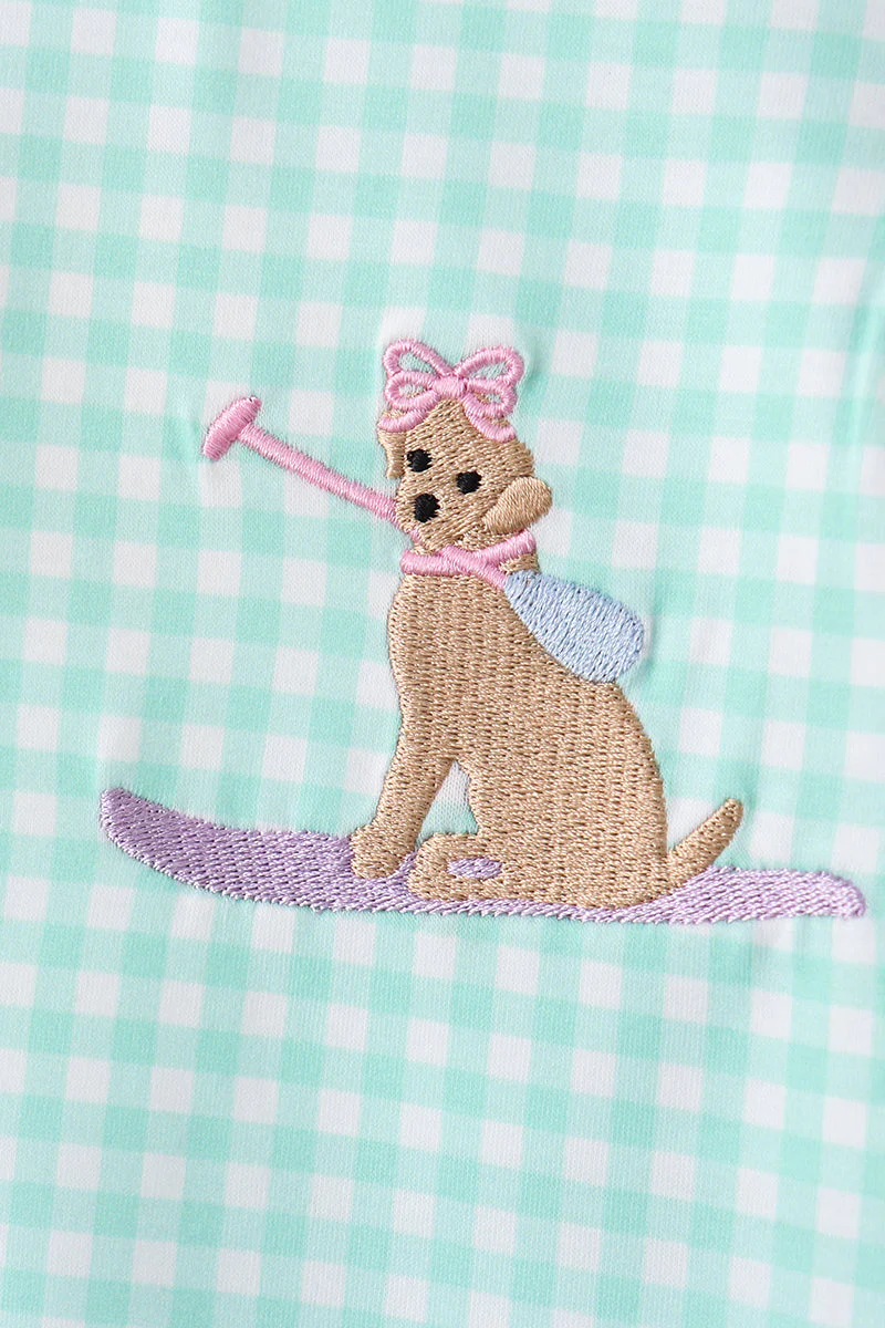 Mint Puppy Plaid Embroidered Set - Image 3
