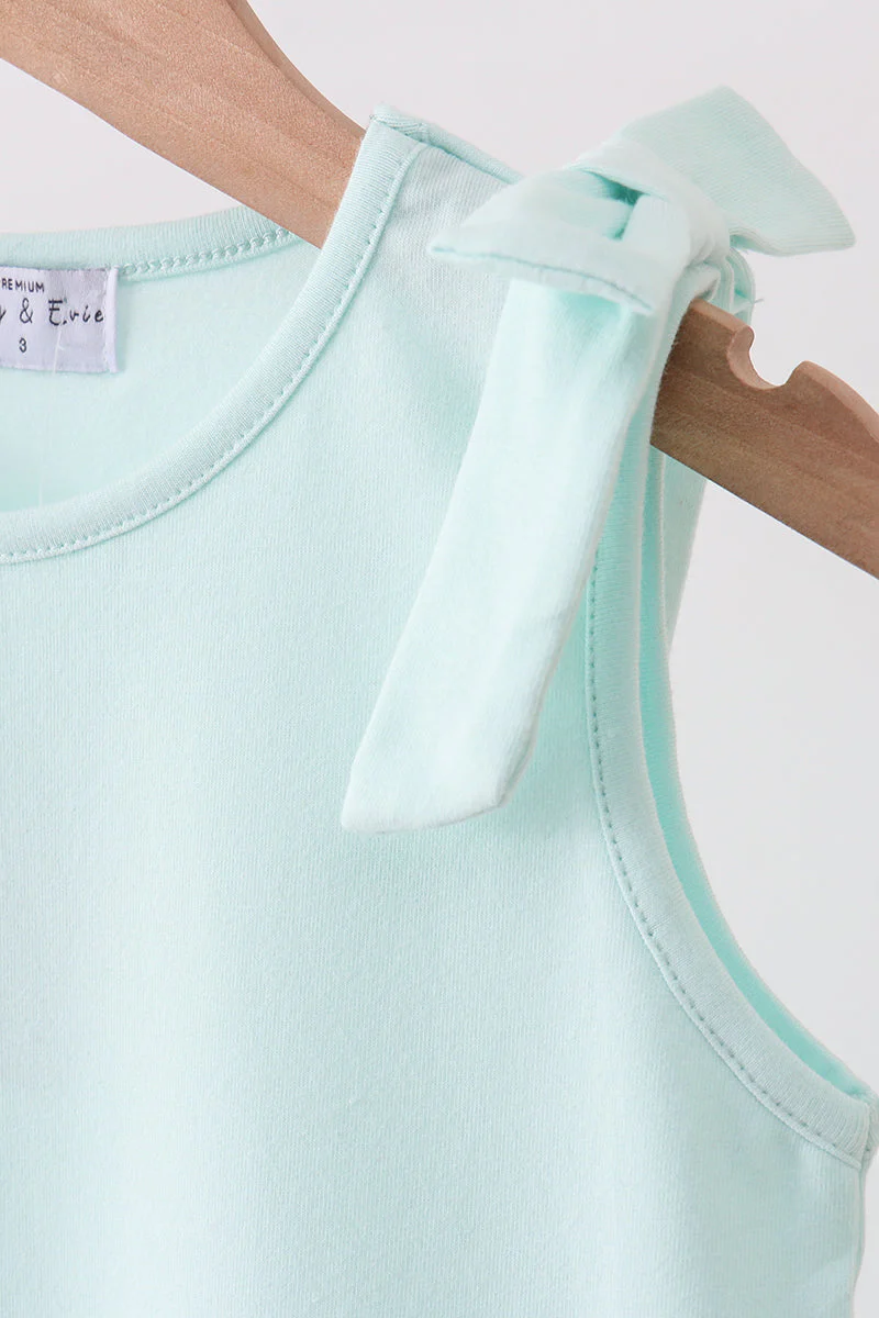 Mint Scalloped Bow Dress - Image 2