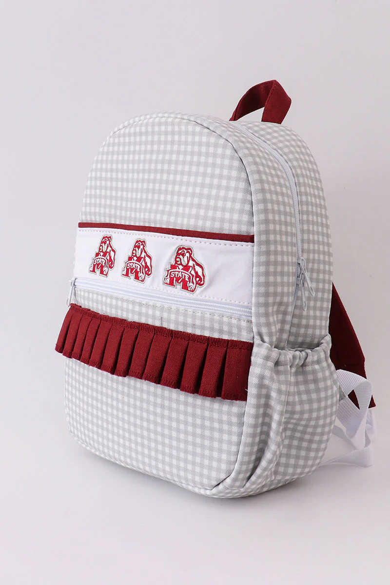 Mississippi state bulldogs embroidery girl backpack - Image 4