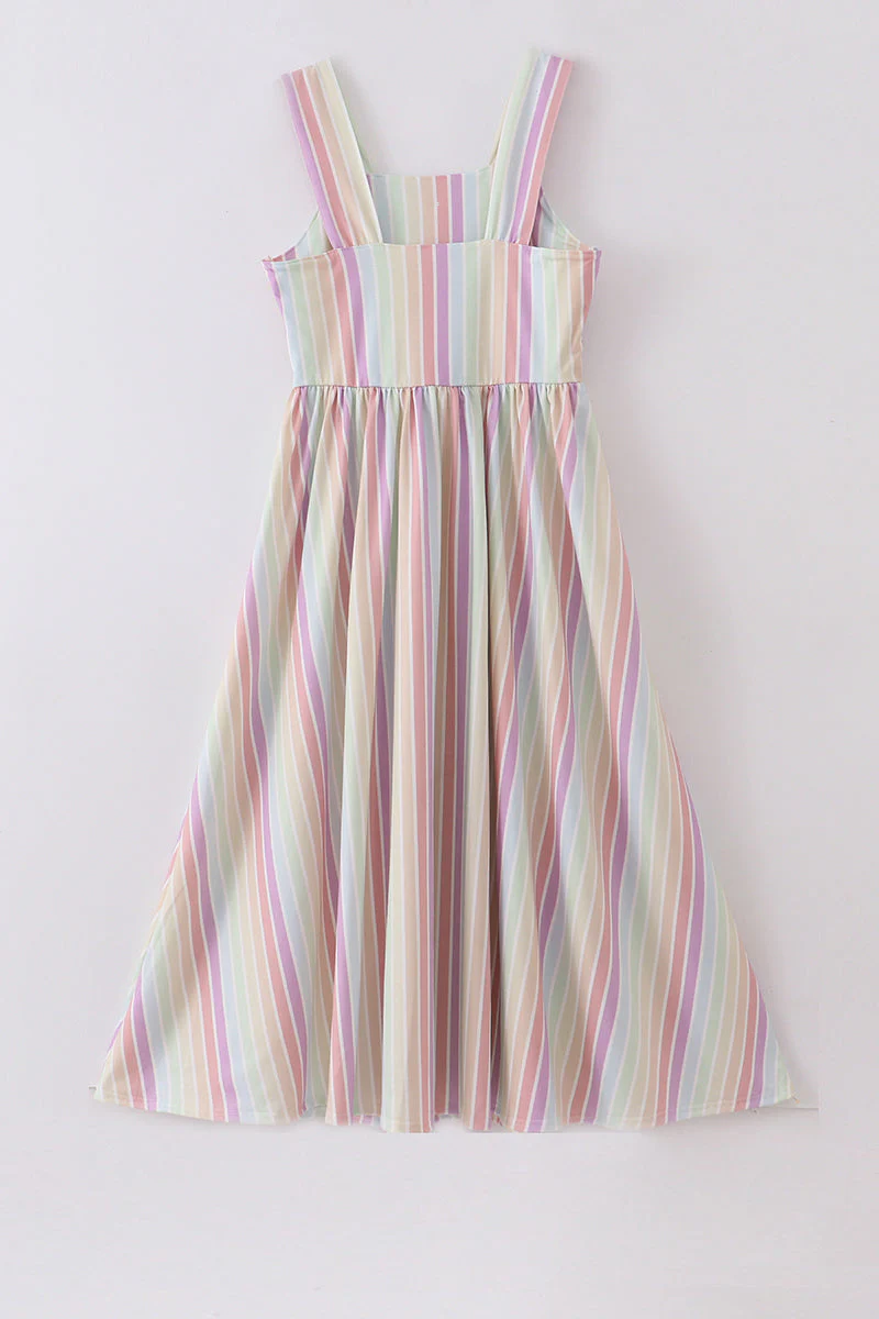 Multicolored stripe women dress - Image 5