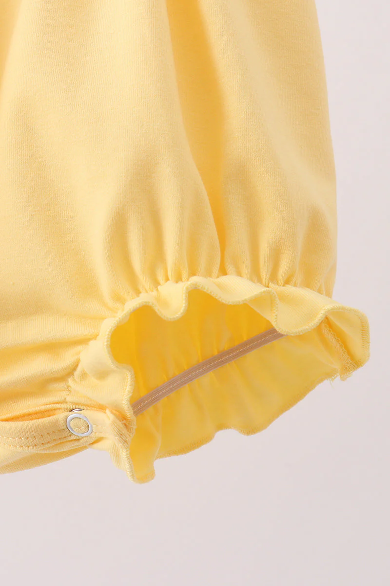 Mustard character embroidery ruffle bubble - Image 3