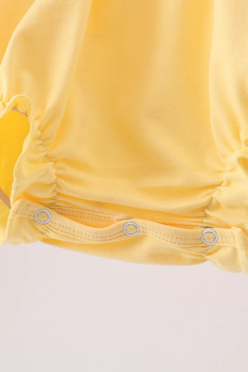 Mustard character embroidery ruffle bubble - Image 4