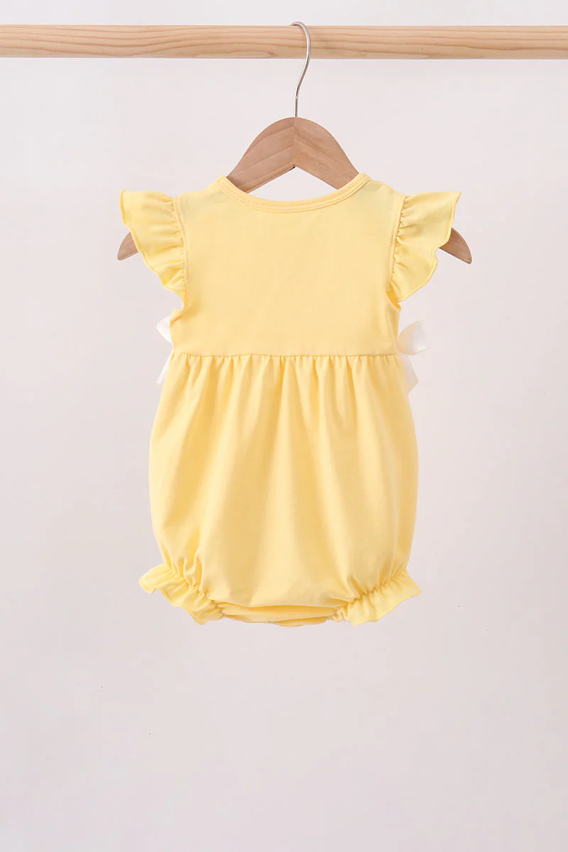 Mustard character embroidery ruffle bubble - Image 5