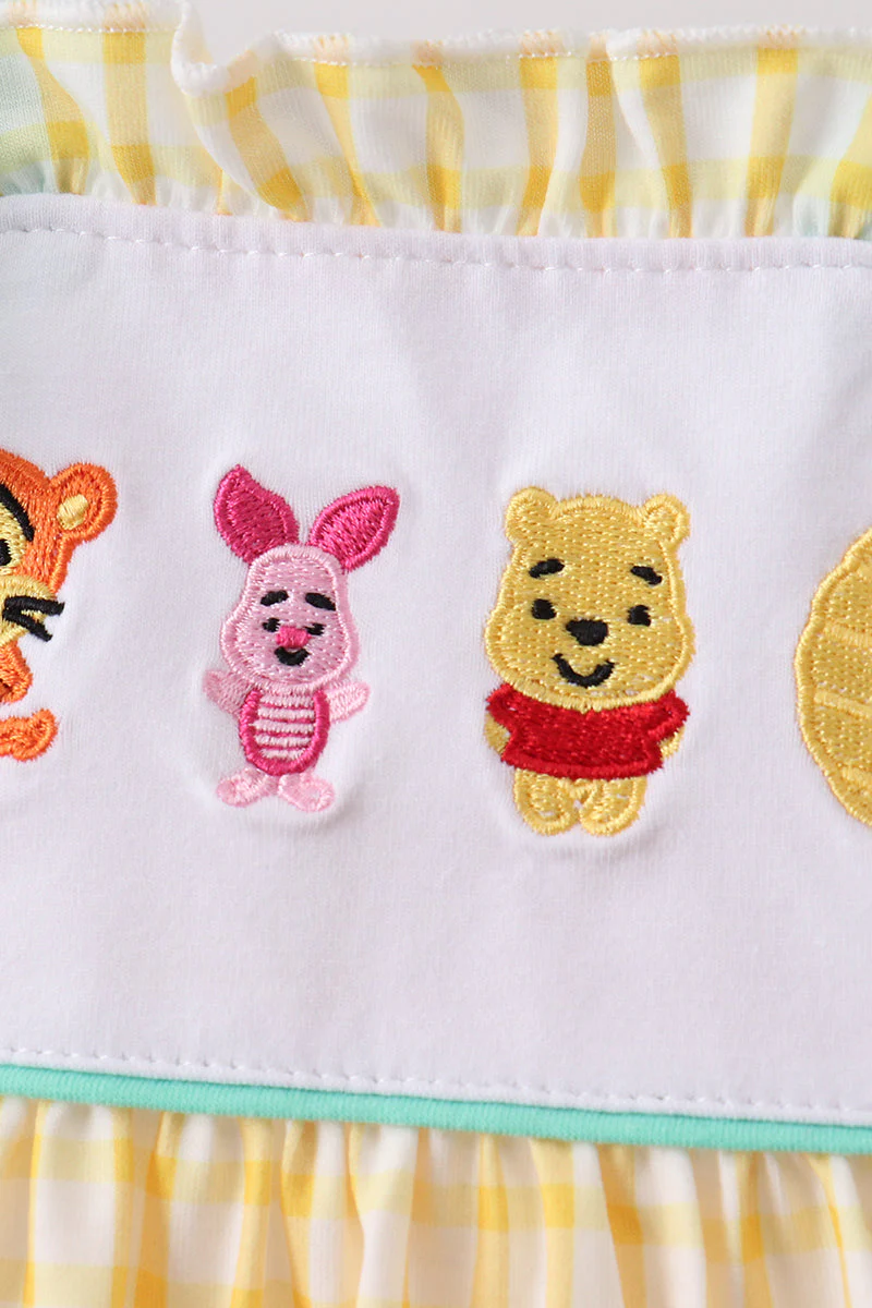 Mustard Honey Bear Embroidered Bloomer set - Image 2