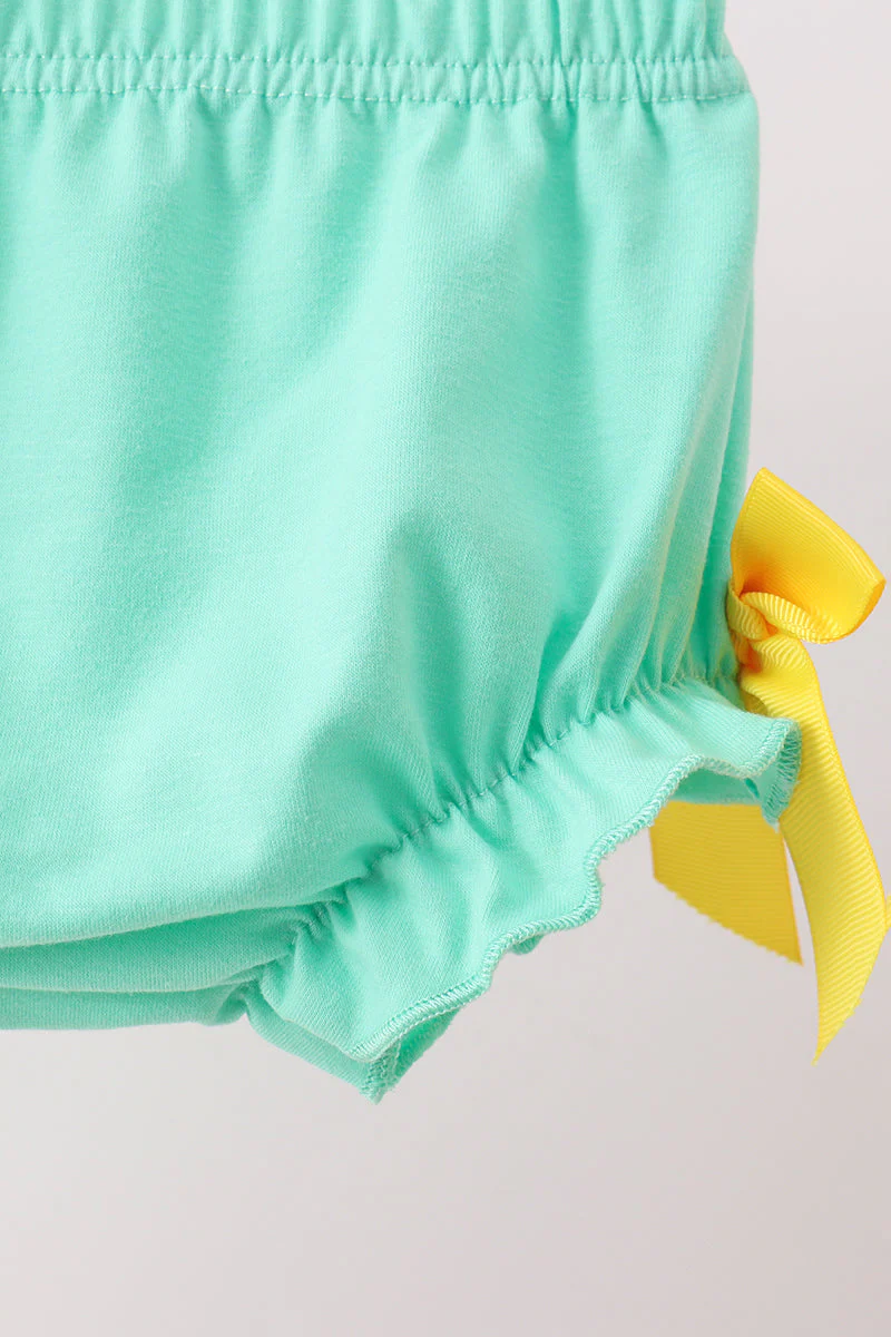 Mustard Honey Bear Embroidered Bloomer set - Image 3