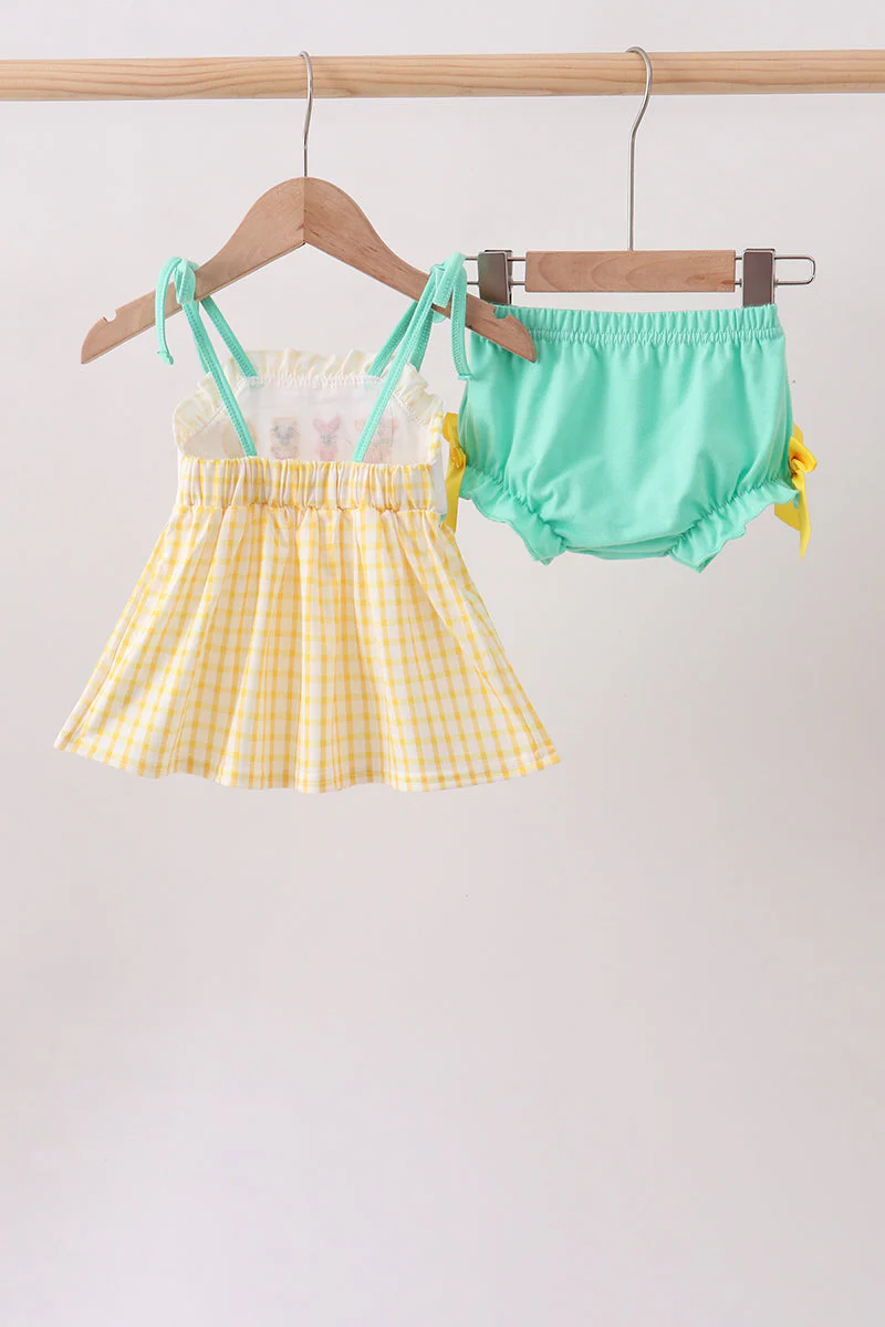 Mustard Honey Bear Embroidered Bloomer set - Image 5