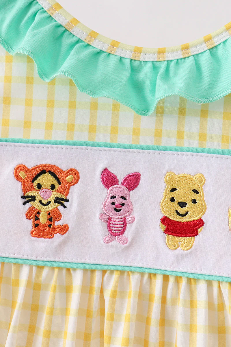 Mustard Honey Bear Embroidered Dress - Image 2