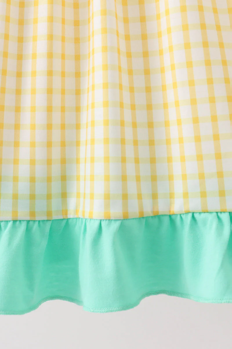 Mustard Honey Bear Embroidered Dress - Image 3