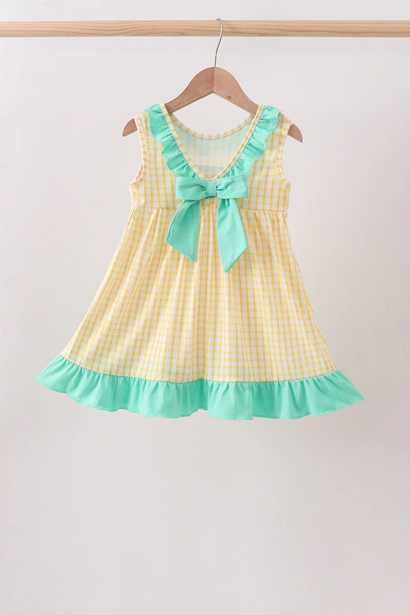 Mustard Honey Bear Embroidered Dress - Image 4
