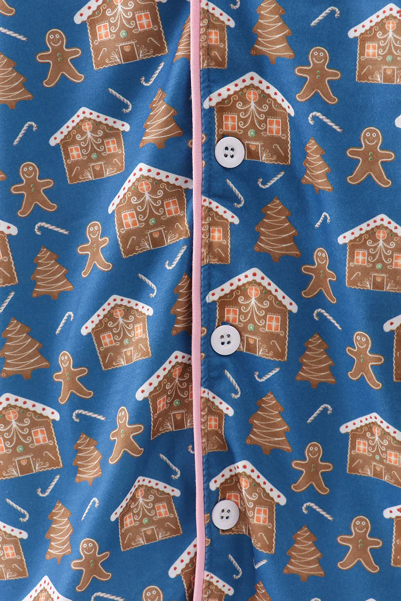 Navy gingerbread print mom gown - Image 3