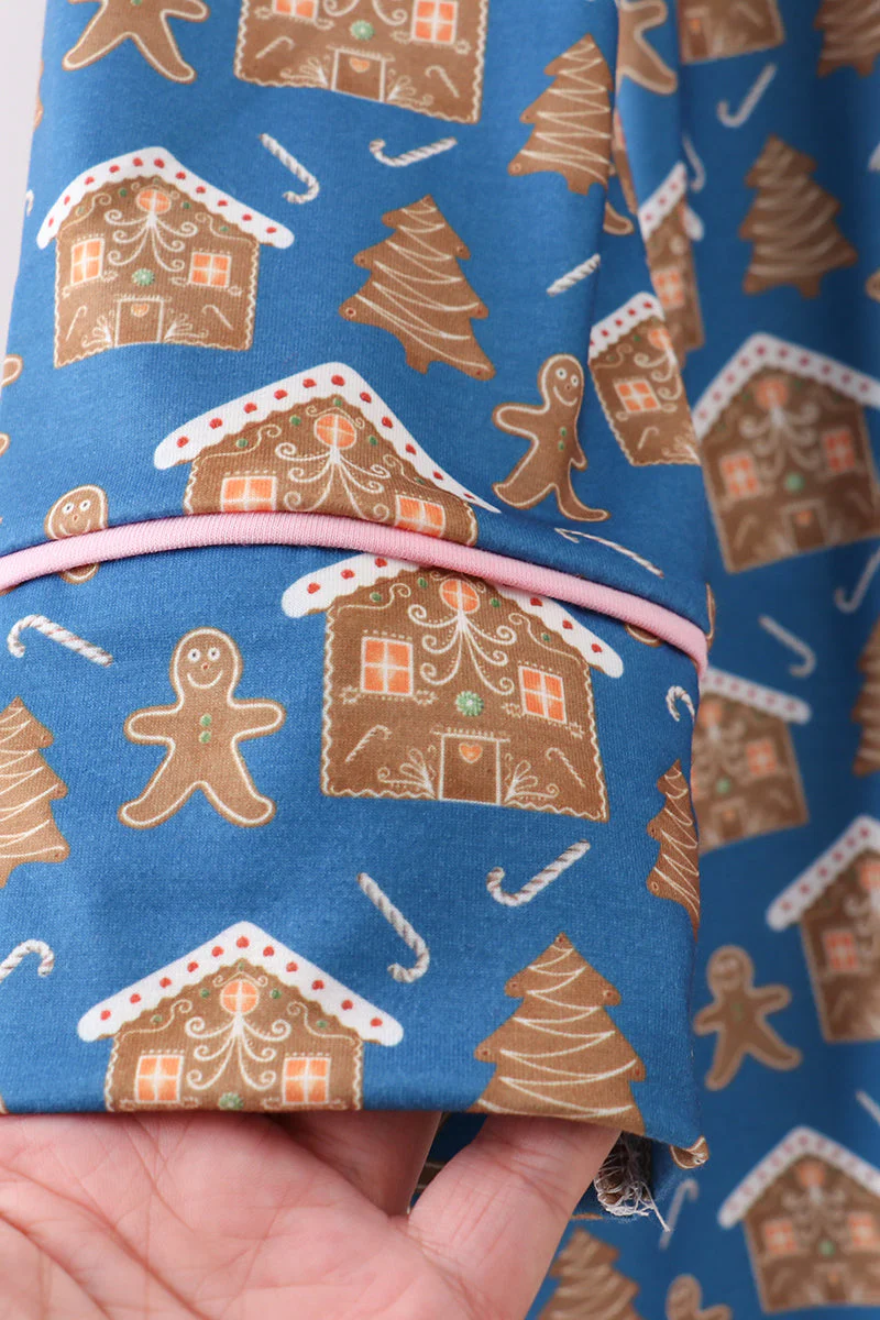 Navy gingerbread print mom gown - Image 4