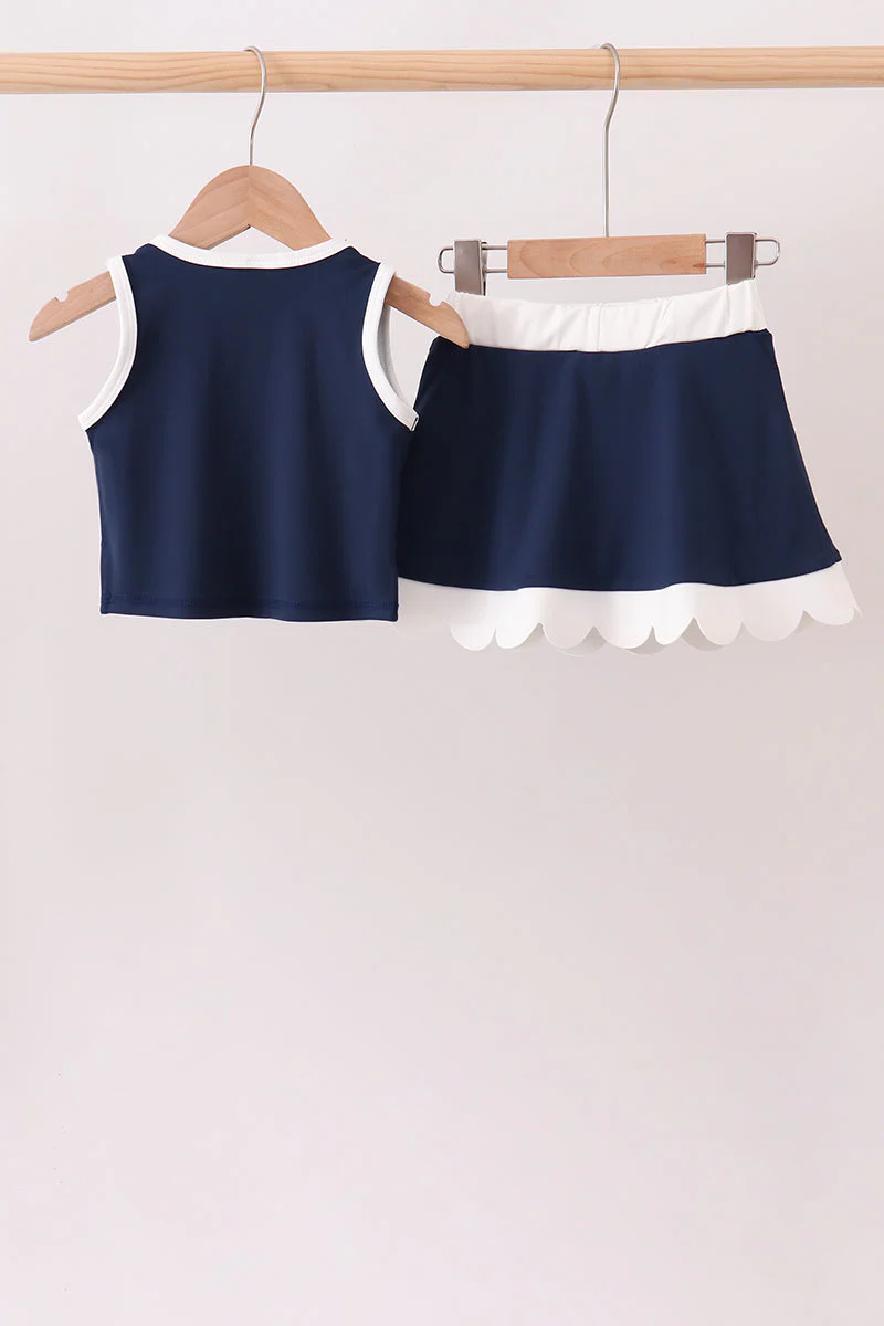 Navy Performance Scalloped Skorts Set - Image 2