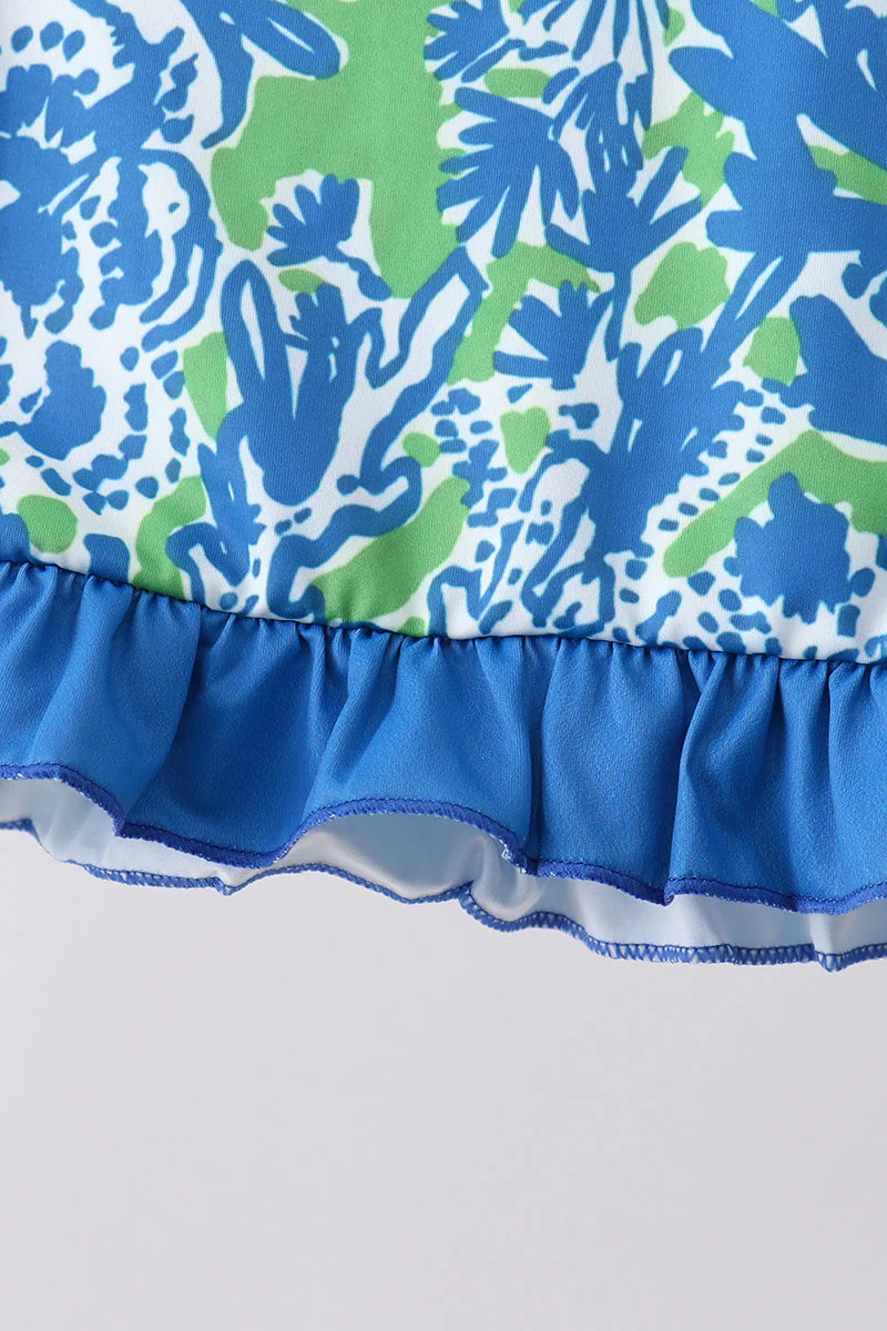 Ocean garden splash ruffle rashguard set - Image 5