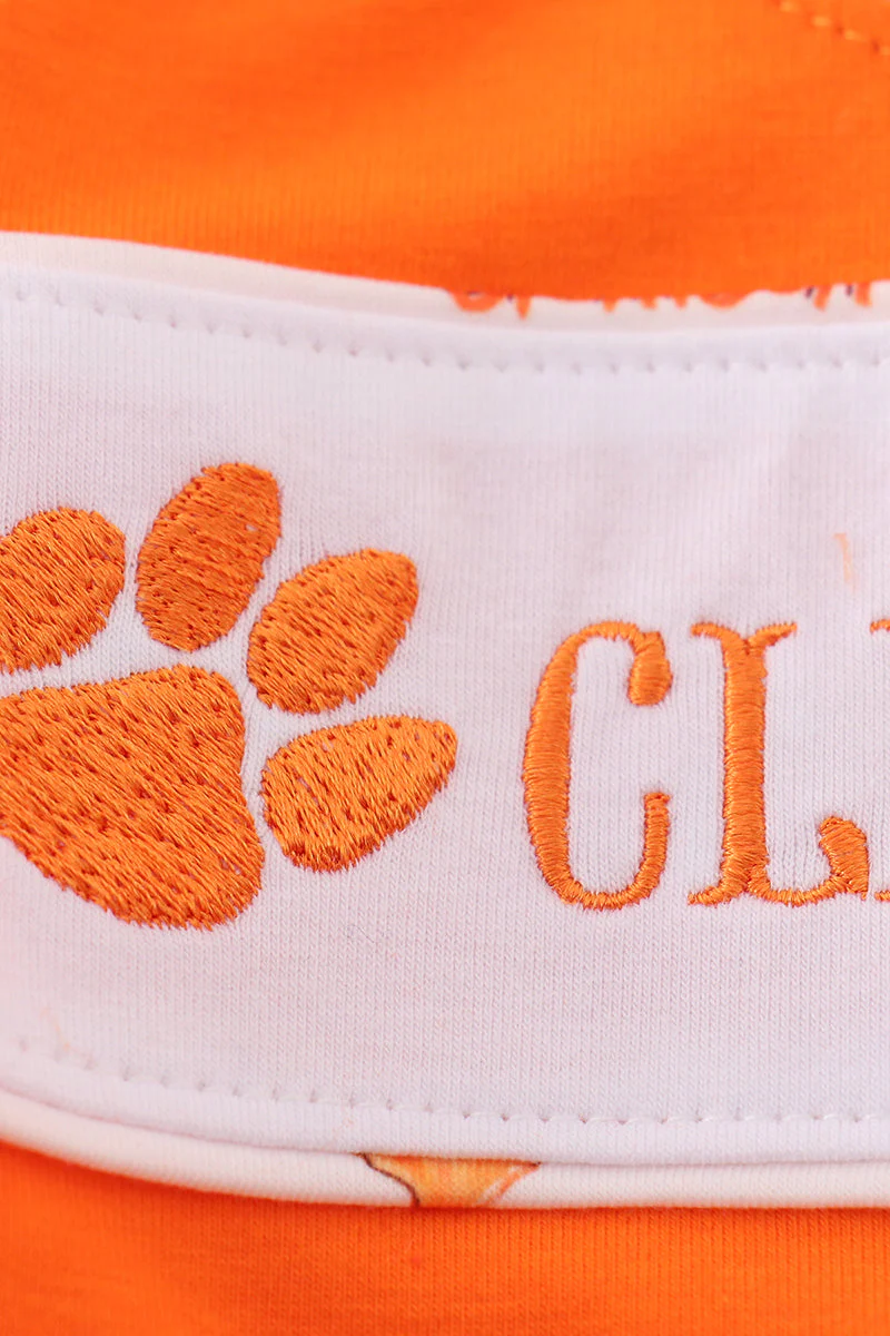 Orange clemson embroidery boy bubble - Image 3