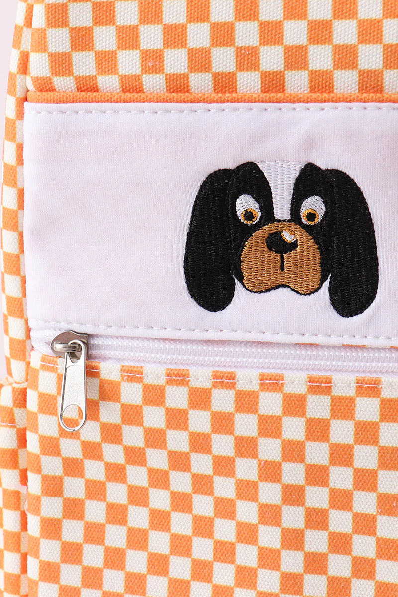 Orange Tennessee embroidery checkered backpack - Image 2